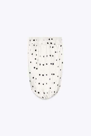 JUPE MIDI À POIS ZW COLLECTION - Blanc / Noir de Zara - Image 5