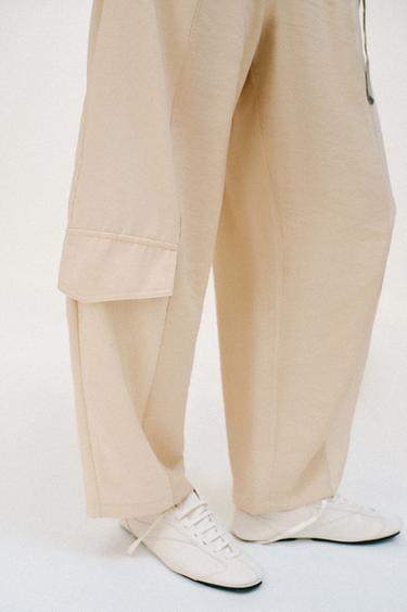 CONTRAST BARREL TROUSERS - Sand / Marl by Zara - Image 2
