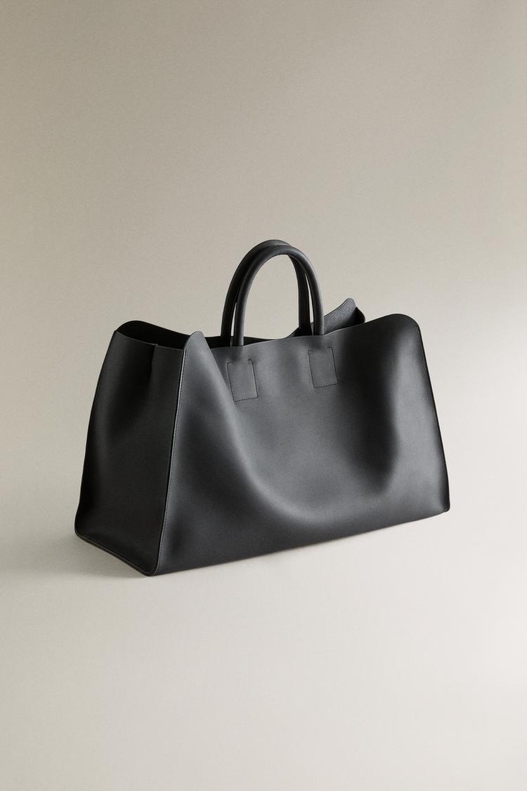 Nappa Leather Tote Bag — Black