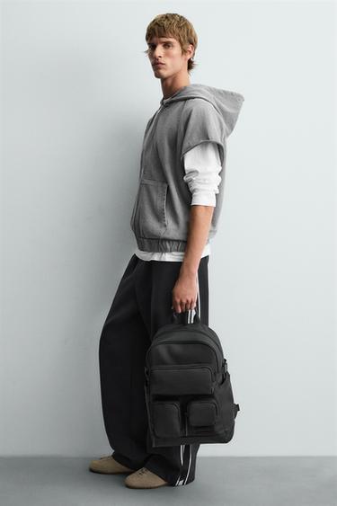 RUBBERISED MULTI-POCKET BACKPACK - Black by Zara - Image 1
