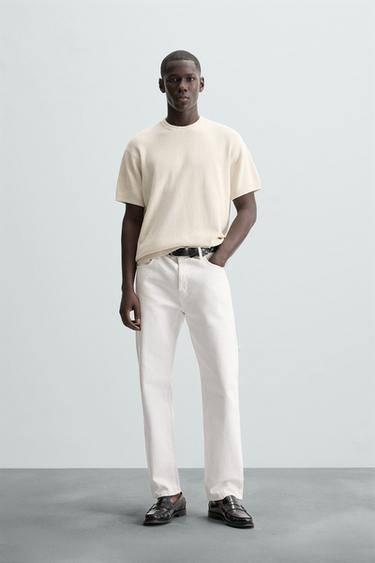 CAMISETA PUNTO PERLADO - Blanco roto de Zara - Imagen 0