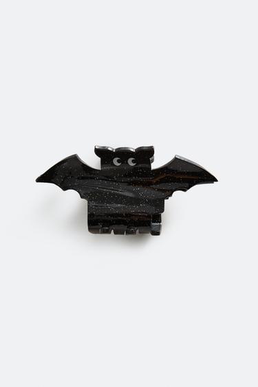 CHILDREN'S HALLOWEEN BAT HAIR CLIPS - Black by Zara