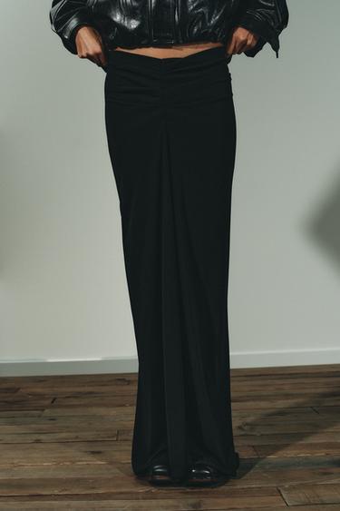 GATHERED MAXI SKIRT - Black by Zara