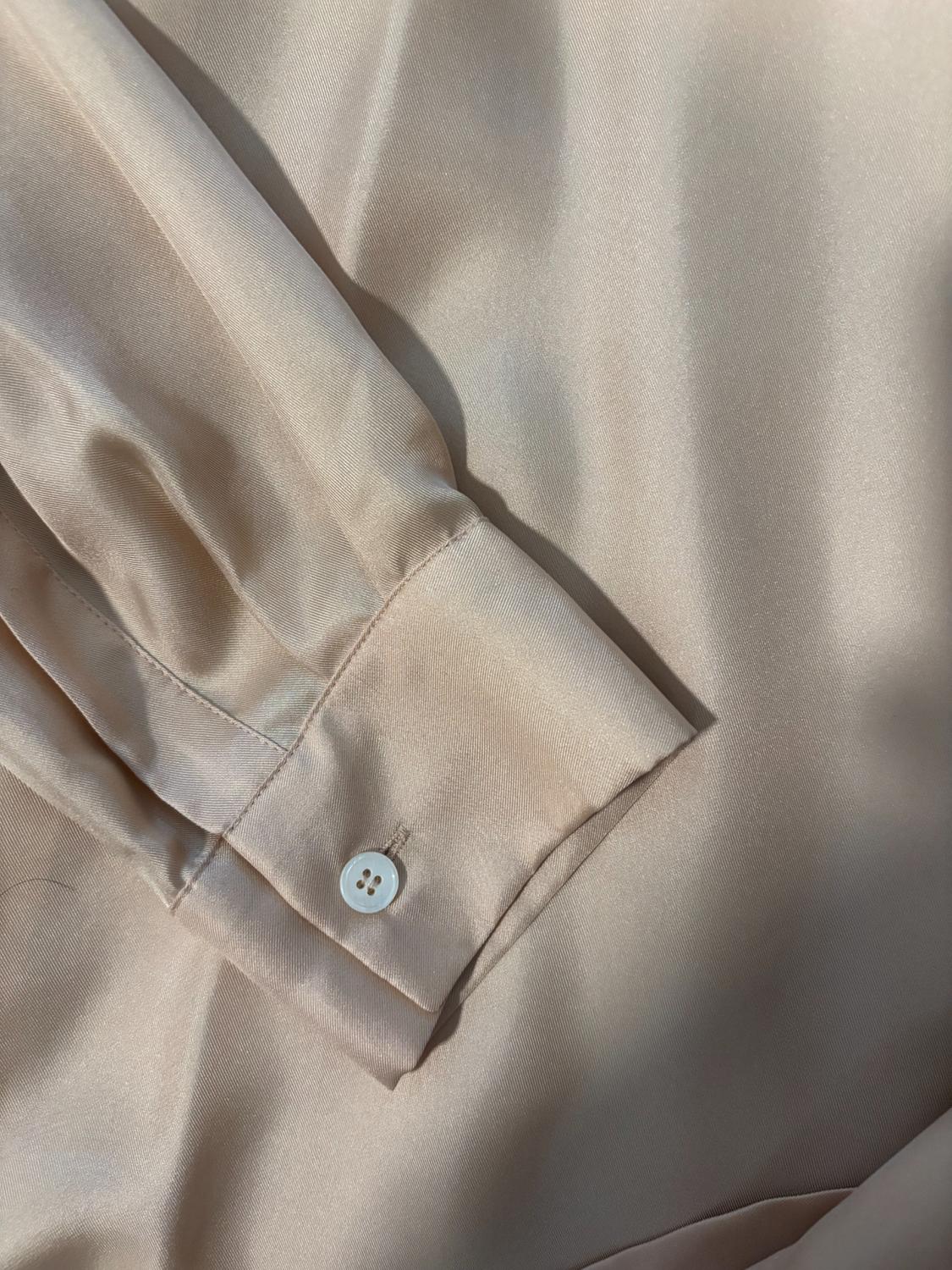 ROSE BLUSH MULBERRY SILK OVERSIZED BUTTON DOWN SHIRT - Image 4