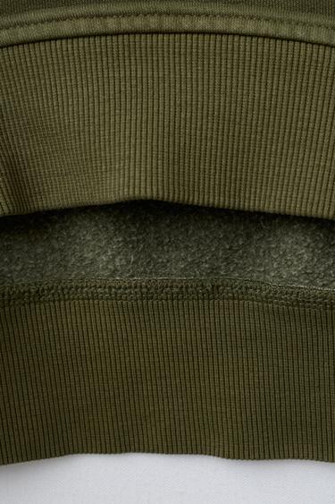 RUBBER LABEL SWEATSHIRT AND CARGO JOGGERS SET - Khaki by Zara - Image 6