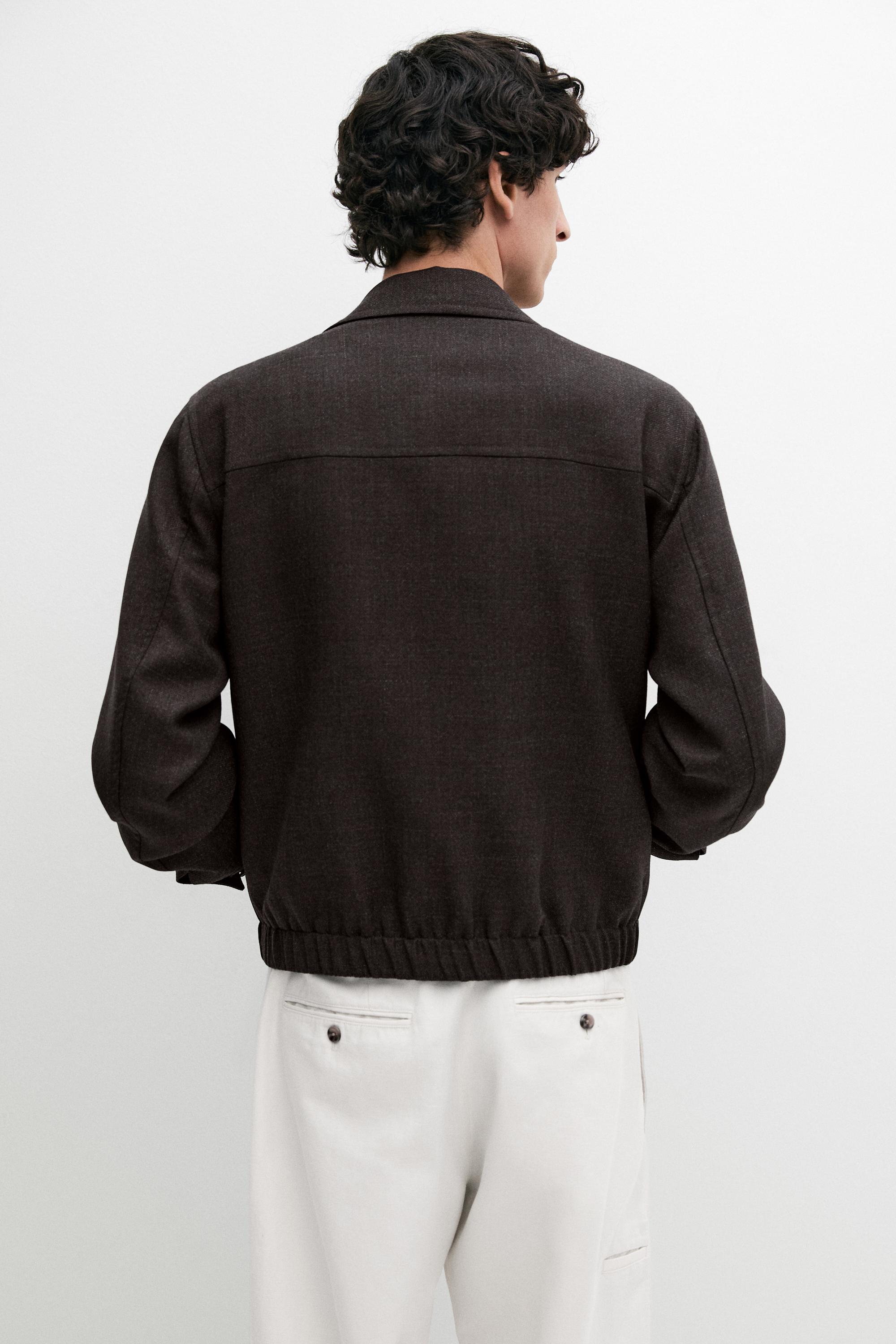 Wool bomber jacket with zip