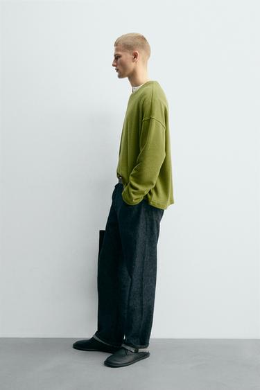 COTTON/LINEN SWEATSHIRT - Pistachio by Zara - Image 5