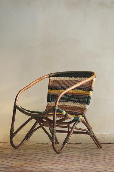 Zara MULTICOLOR WOVEN CHAIR - striped