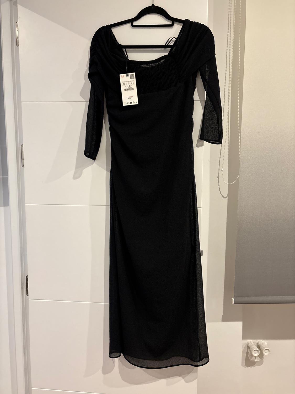 DRAPED OFF-THE-SHOULDER MIDI DRESS - Image 2