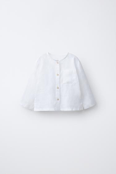 100% LINEN SHIRT - White by Zara