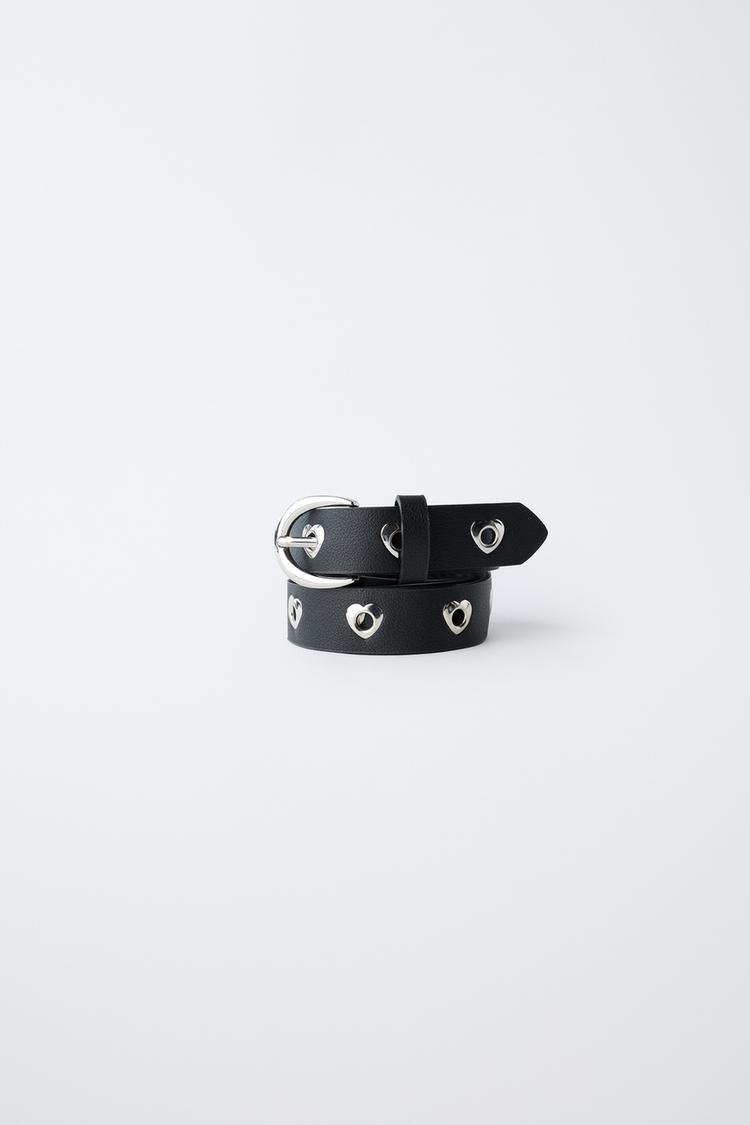 EYELET FAUX LEATHER BELT Black ZARA United States