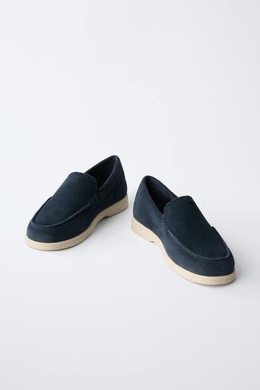 CHAUSSURES BATEAU CUIR - Bleu marine de Zara - Image 2