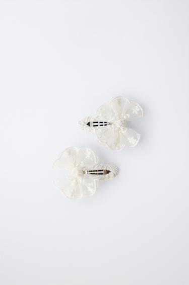 LOT DE DEUX PINCES PAPILLONS EN ORGANZA - Écru de Zara - Image 3