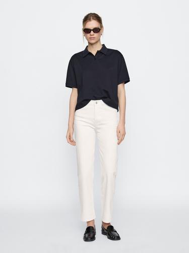 Zara Straight mid-rise jeans - Oyster-white - Image 0