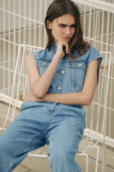 Z1975 BALLOON DENIM JUMPSUIT - Mid-blue by Zara - Image 1