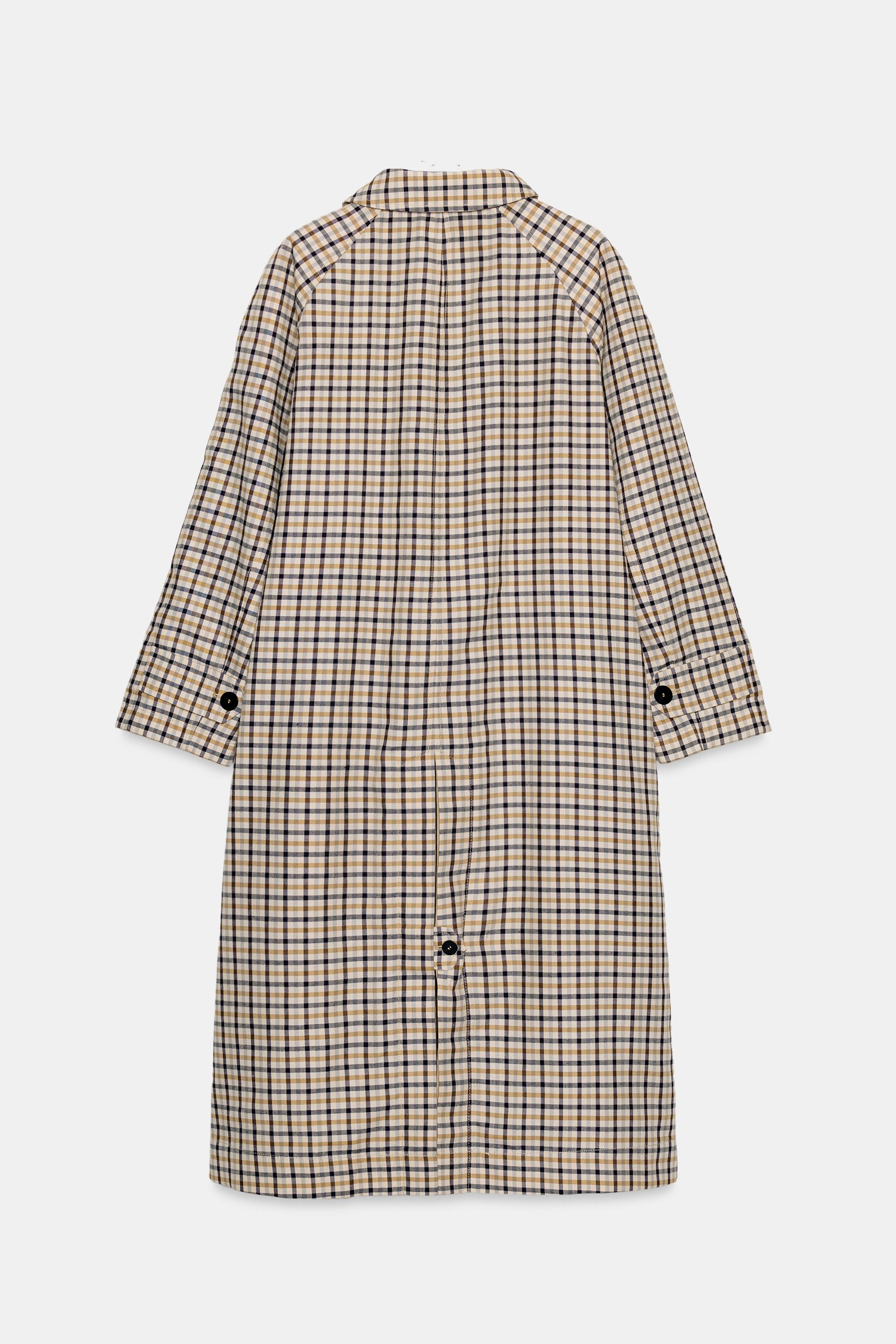 ZW COLLECTION リバーシブルチェック柄トレンチコート - ベージュ