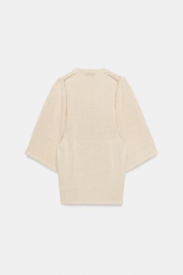 PULL OVERSIZE EN MAILLE - Écru moyen de Zara - Image 6