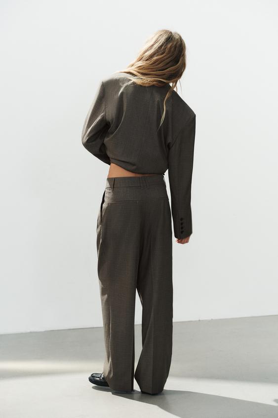PANTALON DOUBLE PLI - Marron de Zara - Image 3