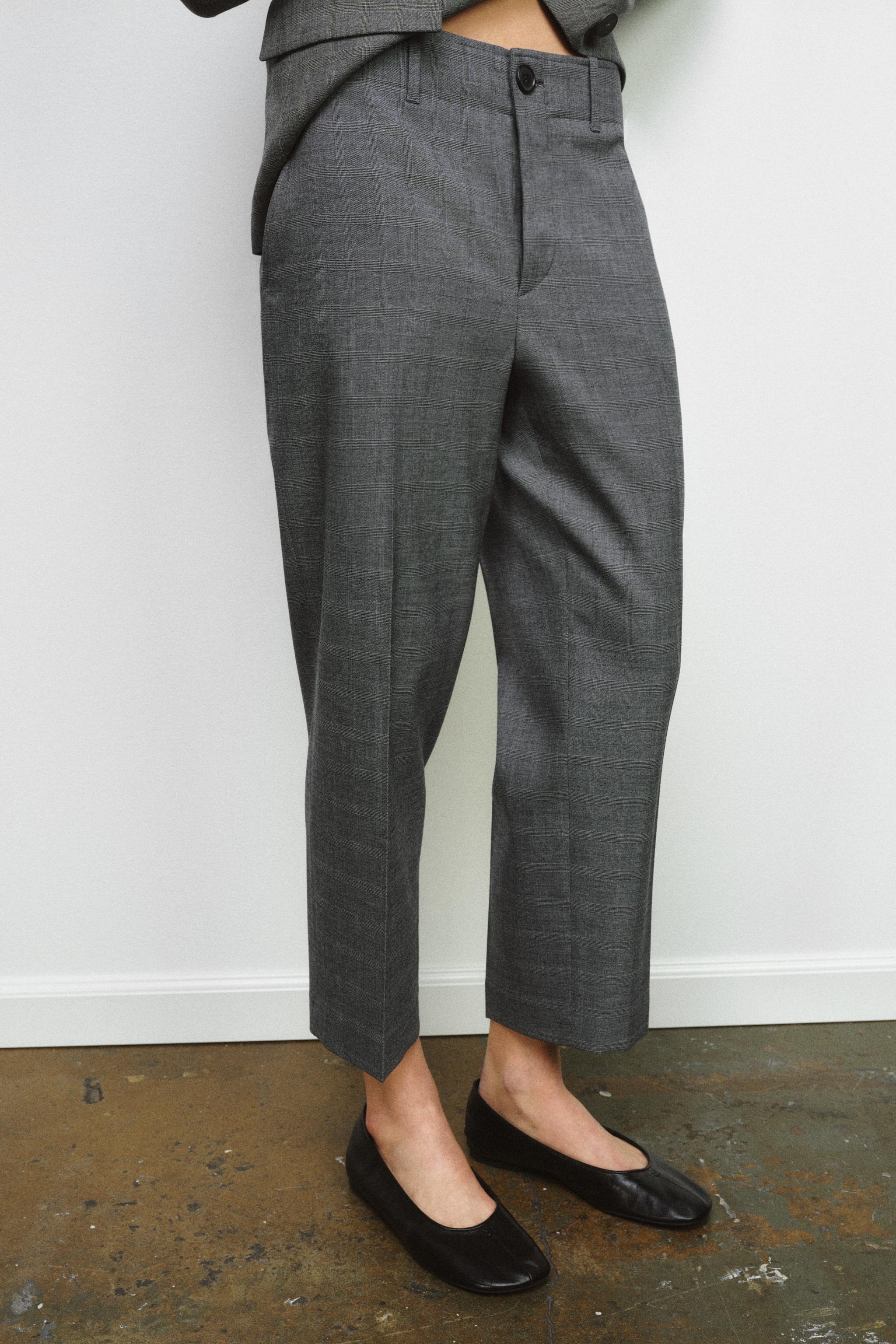 ZW COLLECTION PLAID STRAIGHT PANTS