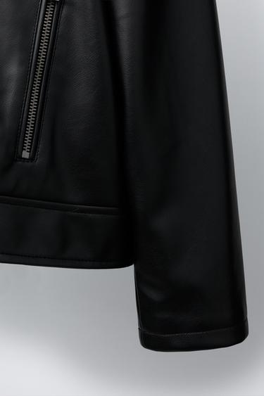 FAUX LEATHER BIKER JACKET - Black by Zara - Image 5