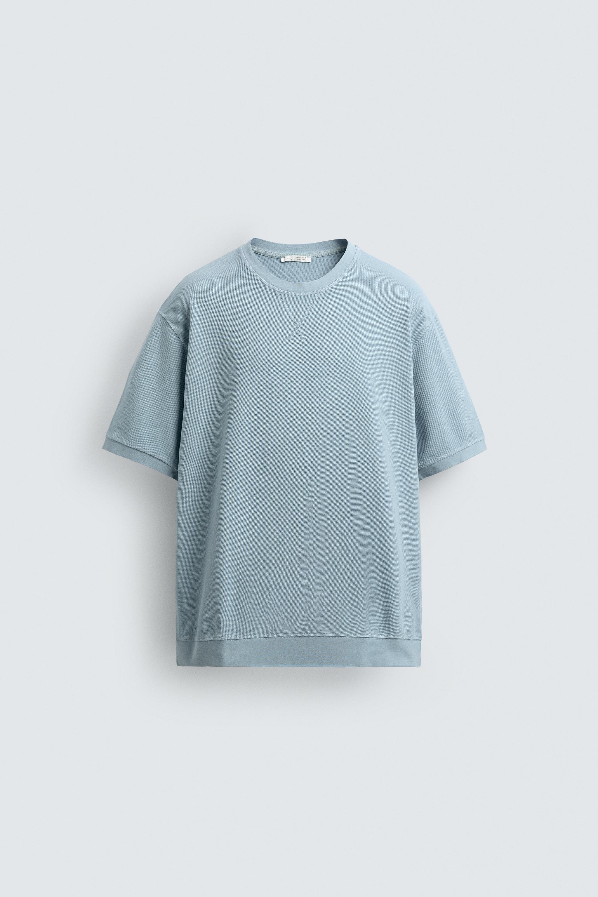 REGULAR FIT PIQUÉ TEXTURED SWEATSHIRT