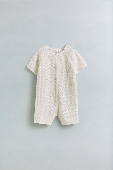 COMBINAISON EN MAILLE COTON SOIE - Écru de Zara - Image 4