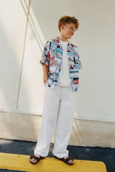 PHOTOGRAPHIC PRINT SHIRT - Blue by Zara