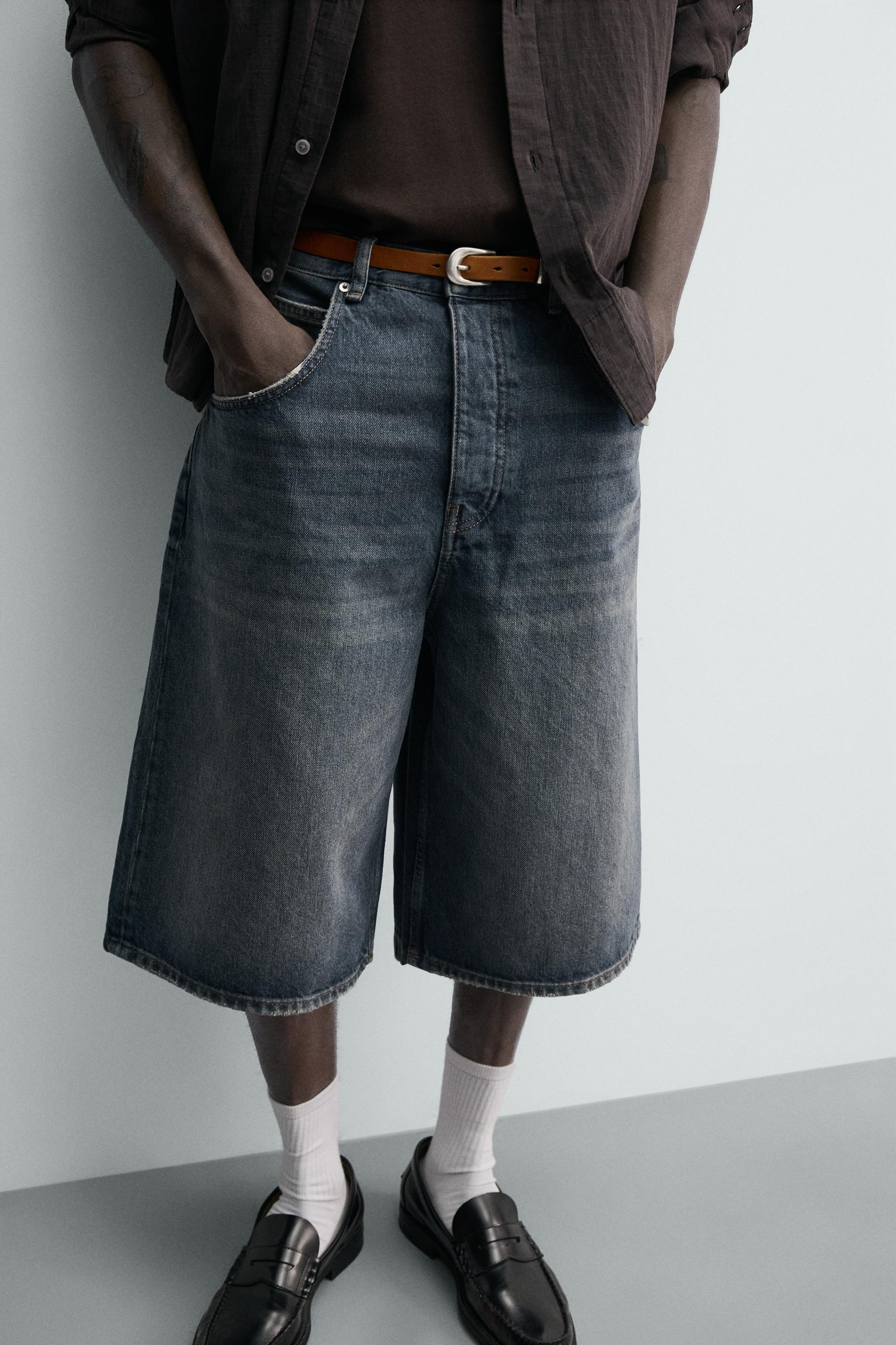 バギーフィットデニムバミューダパンツ - ブルー | ZARA Japan / 日本