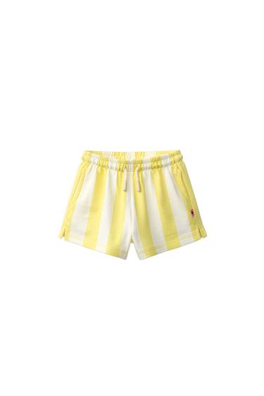 BERMUDA FELPA RAYAS - Amarillo pastel de Zara