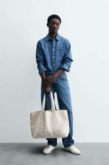 REGULAR FIT CHAMBRAY SHIRT - Mid-blue by Zara