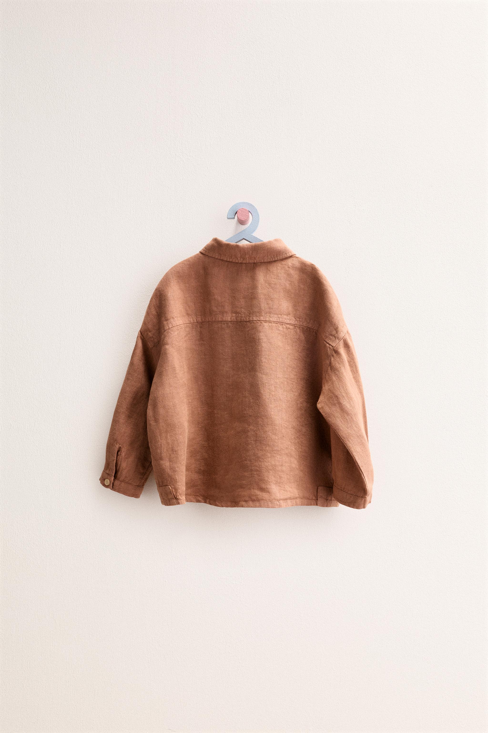 ZARA TIMELESS - 100% LINEN OVERSHIRT — Clay