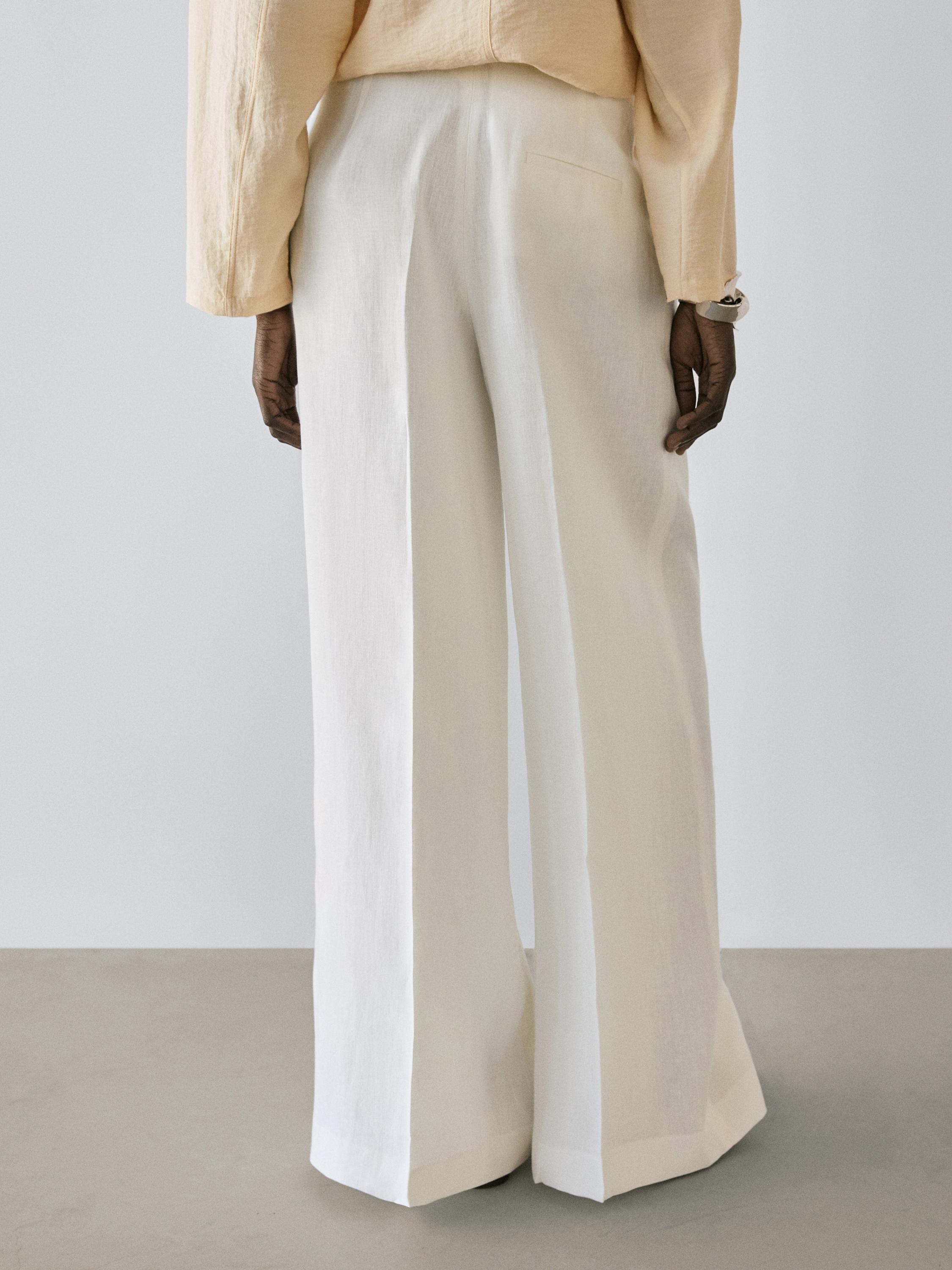 Pantalon de tailleur fluide en lin