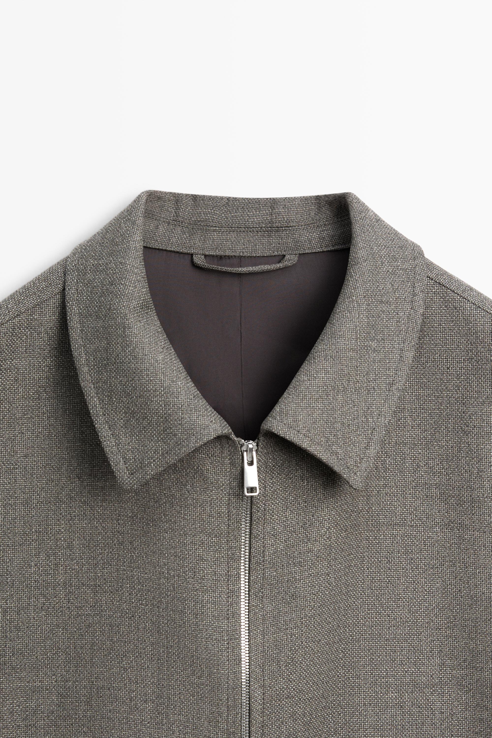 100% wool structured jacket - Gray green | ZARA United States
