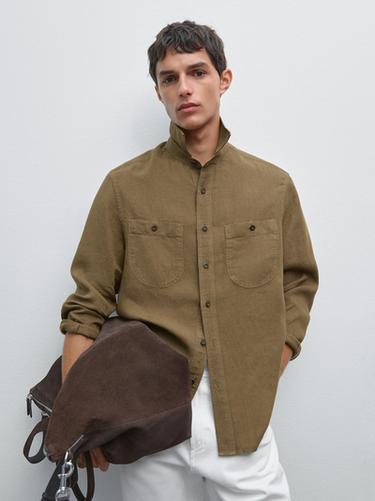 Zara Relaxed-fit overshirt - Emerald