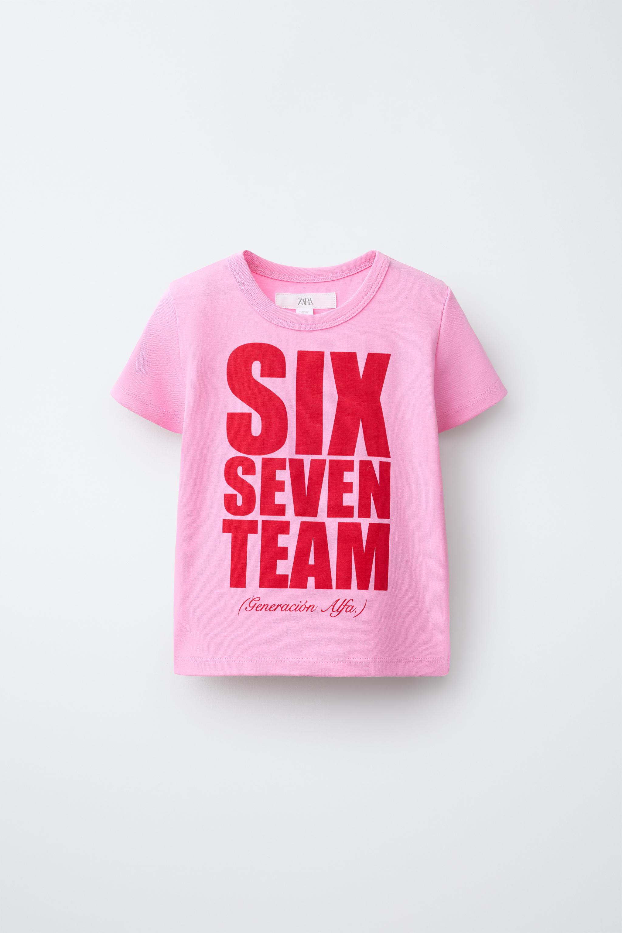 TEAM SIX SEVEN プリントTシャツ - ネオンピンク | ZARA Japan / 日本