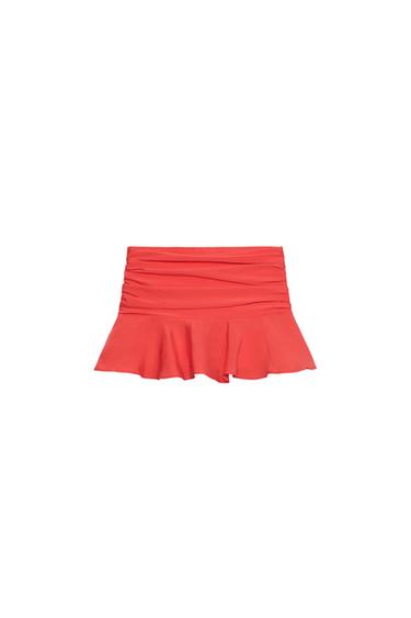 GONNA PANTALONE FLUIDA CON VOLANT - Rosso / Corallo di Zara