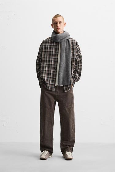 RELAXED FIT CHECK SHIRT - Black / Brown by Zara - Image 0