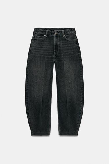 ZW COLLECTION HIGH-WAIST TAPERED JEANS - Anthracite grey by Zara