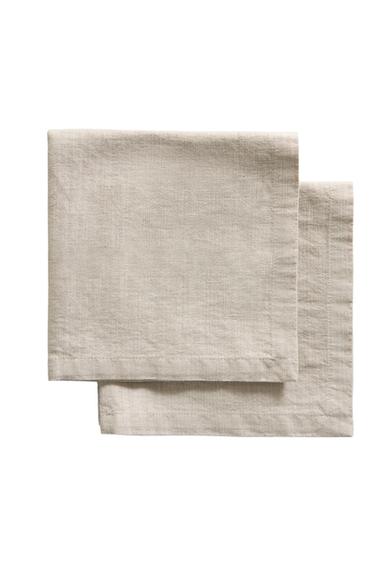 FADED LINEN NAPKIN PACK - Light beige by Zara