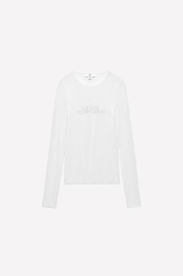 LUDOVIC DE SAINT SERNIN x ZARA 글리터 텍스트 티셔츠 - Zara의 화이트 - 이미지 0