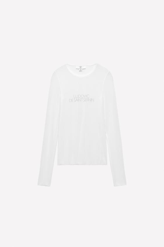 SPARKLY TEXT T-SHIRT LUDOVIC DE SAINT SERNIN x ZARA