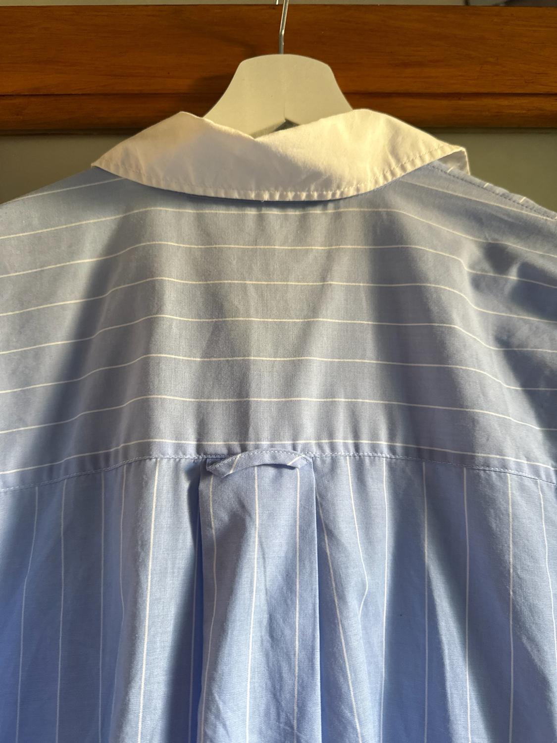 STRIPED POPLIN SHIRT WITH SCRUNCHIE - Image 4