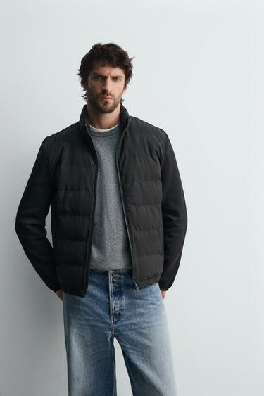 VESTE REMBOURRÉE EN MATIÈRES VARIÉES - Noir de Zara - Image 4