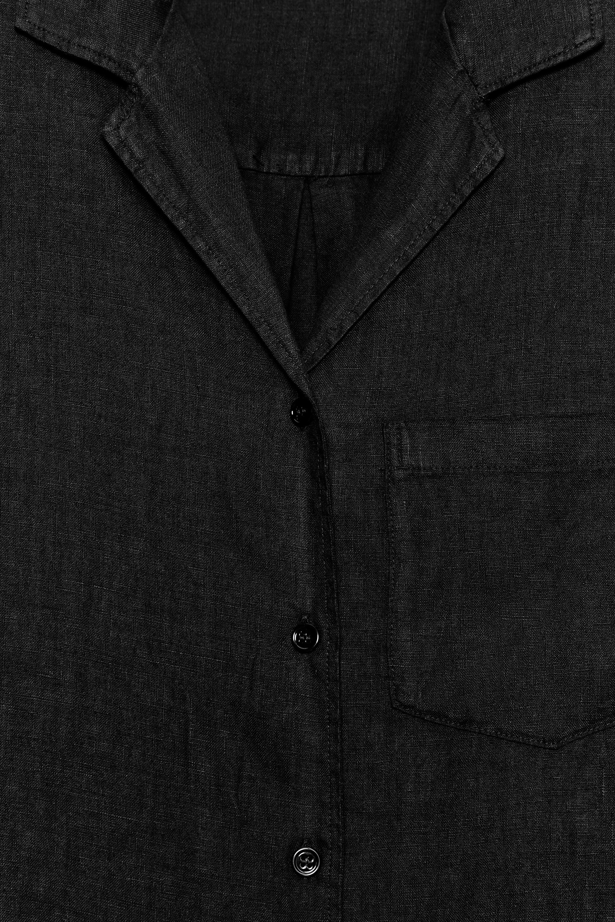Женские рубашки Zara 100% LINEN POCKET SHIRT ZW COLLECTION — фото 8
