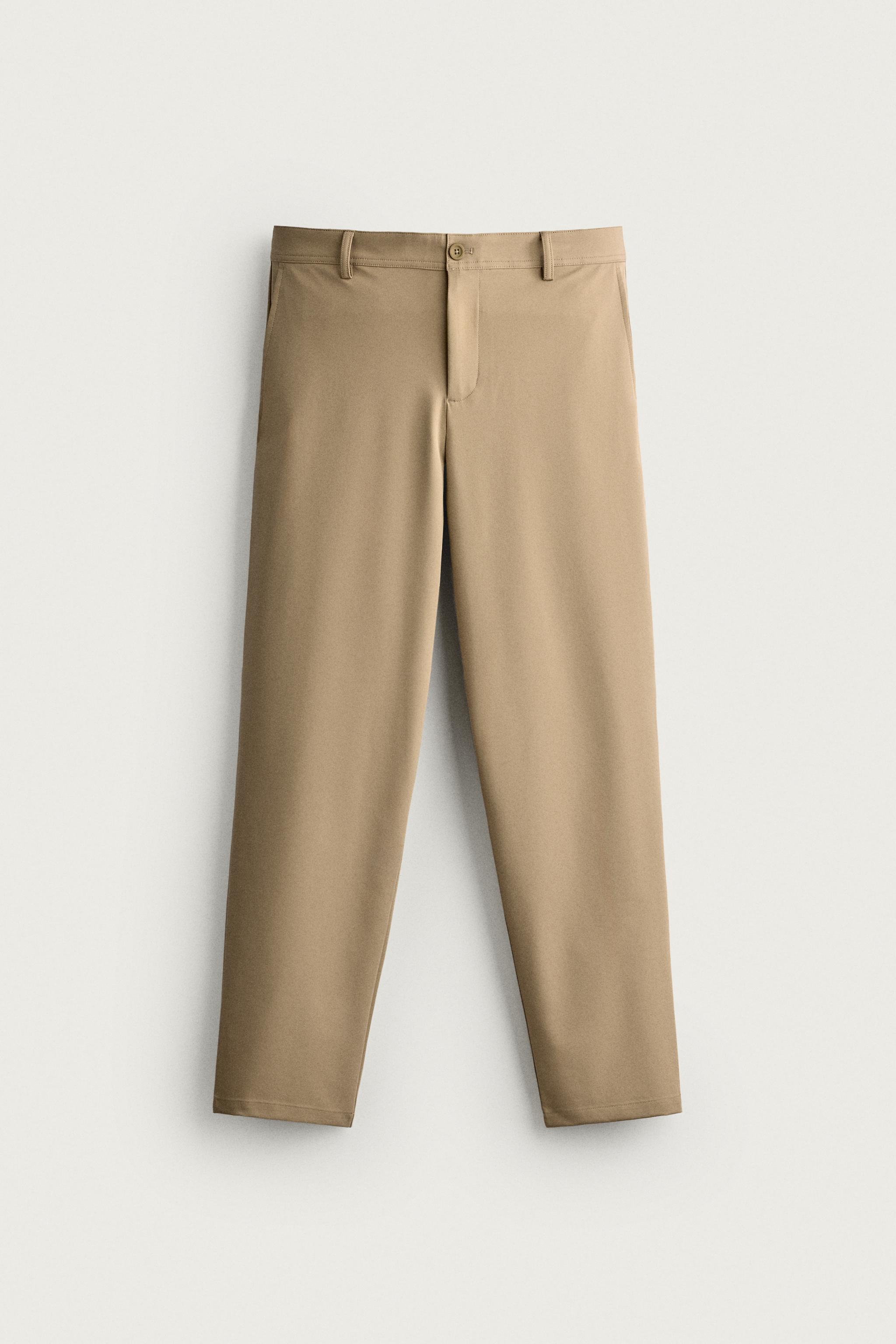 COMFORT TECHNICAL TROUSERS — taupe brown