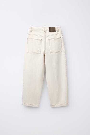 JEAN BAGGY STRUCTURÉ - Écru de Zara - Image 1