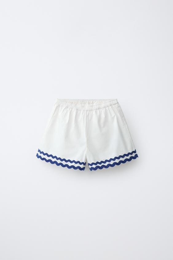 BERMUDA POPELIN ONDULINA CONTRASTE CASA LAWA X ZARA KIDS - Blanco de Zara - Imagen 0