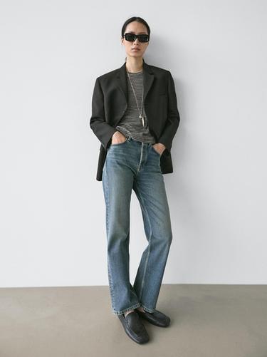 Blazer trois boutons en laine - Noir de Zara