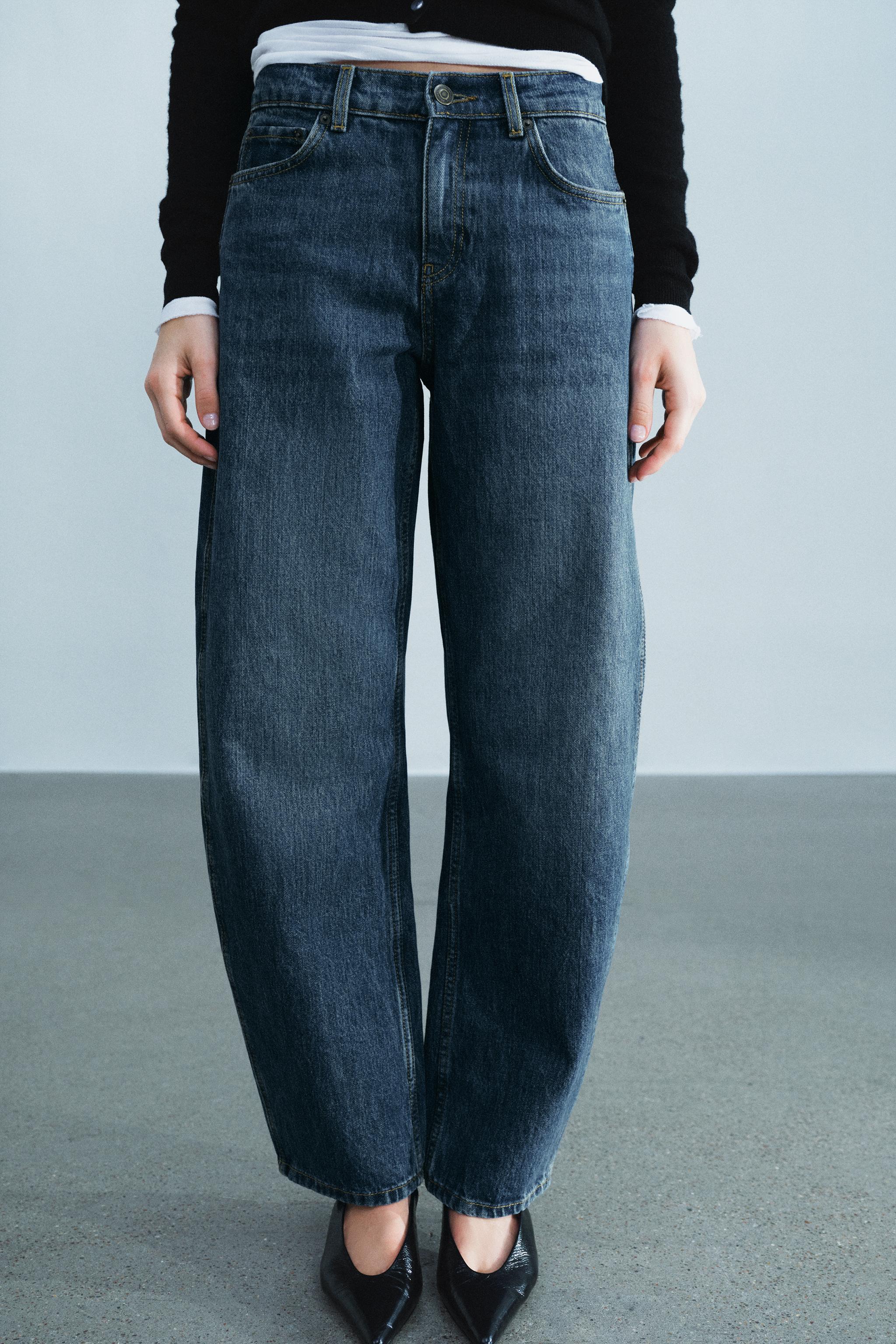Zara ZW COLLECTION CURVED STRAIGHT ORTA BEL JEAN görsel 5