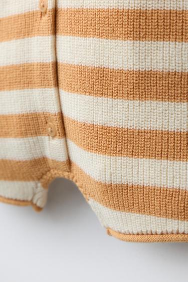 KNITTED STRIPED ROMPER WITH EMBROIDERED BOAT - Ecru by Zara - Image 3